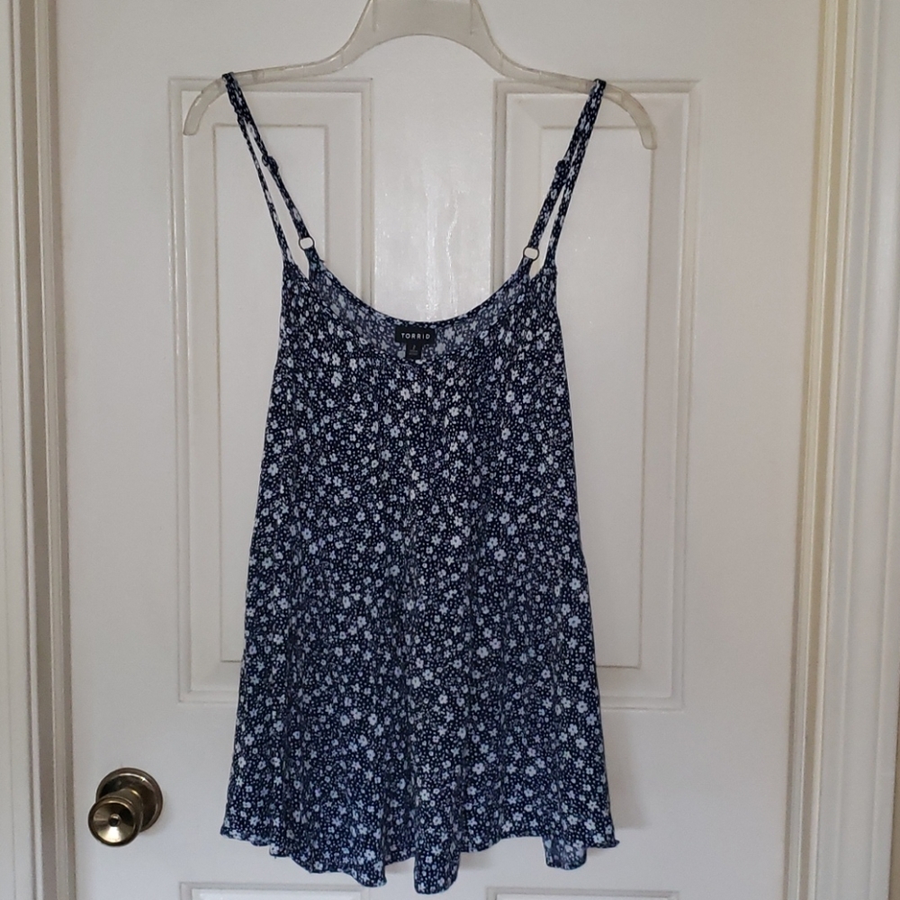 Torrid Floral Gauze Shirred Hem Cami - Picture 8 of 11